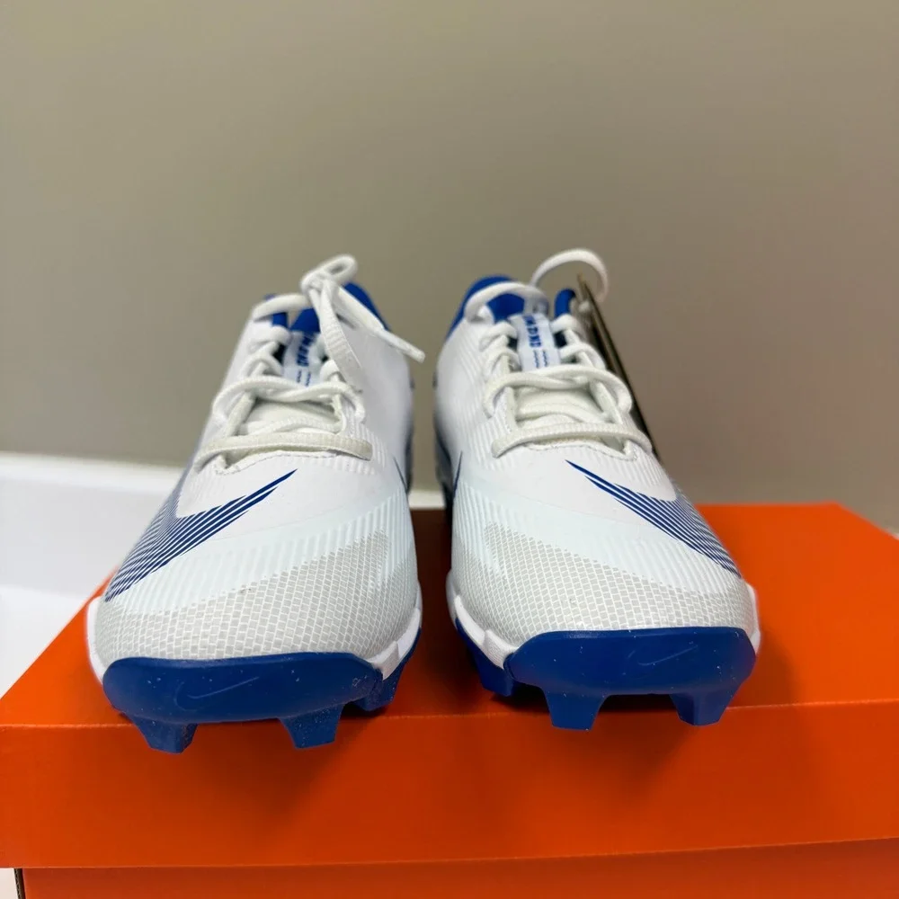 NWT Nike Mens Diamond Clutch Keystone Baseball Cleats Size 7 White/Royal Blue
